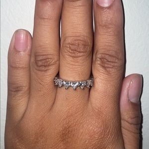 Silver heart shaped ring